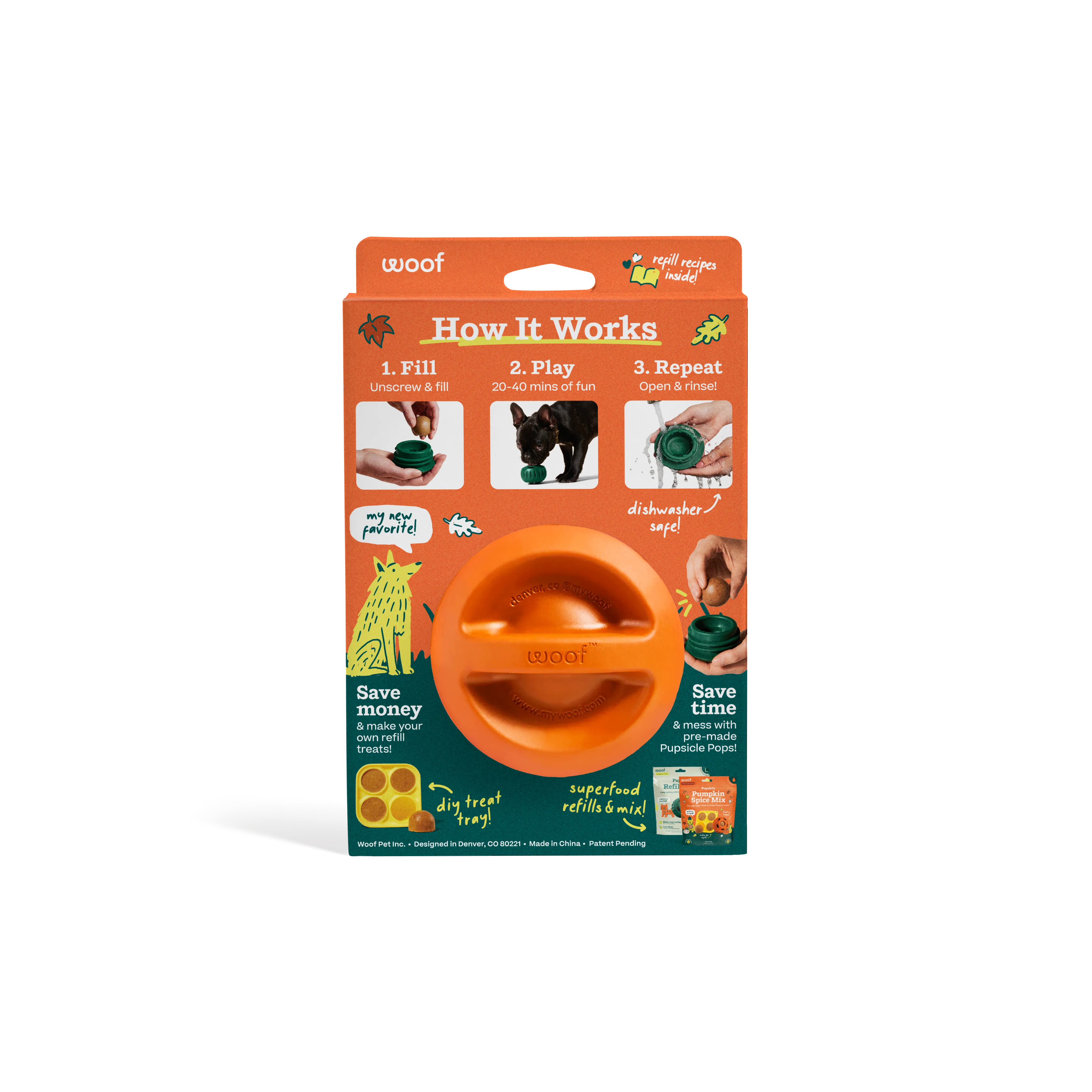 WOOF Pumpkin Pupsicle Large