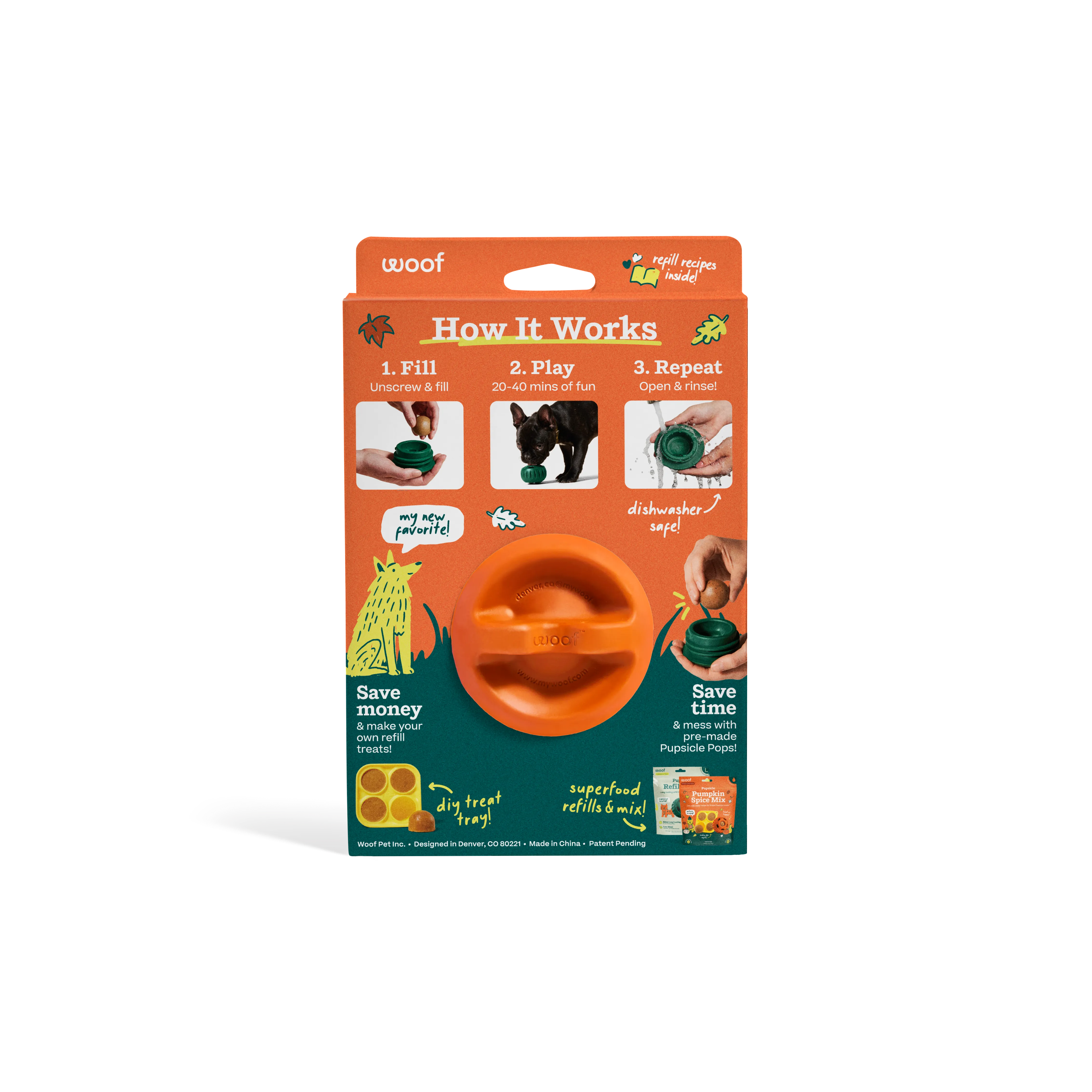 WOOF Pumpkin Pupsicle Small