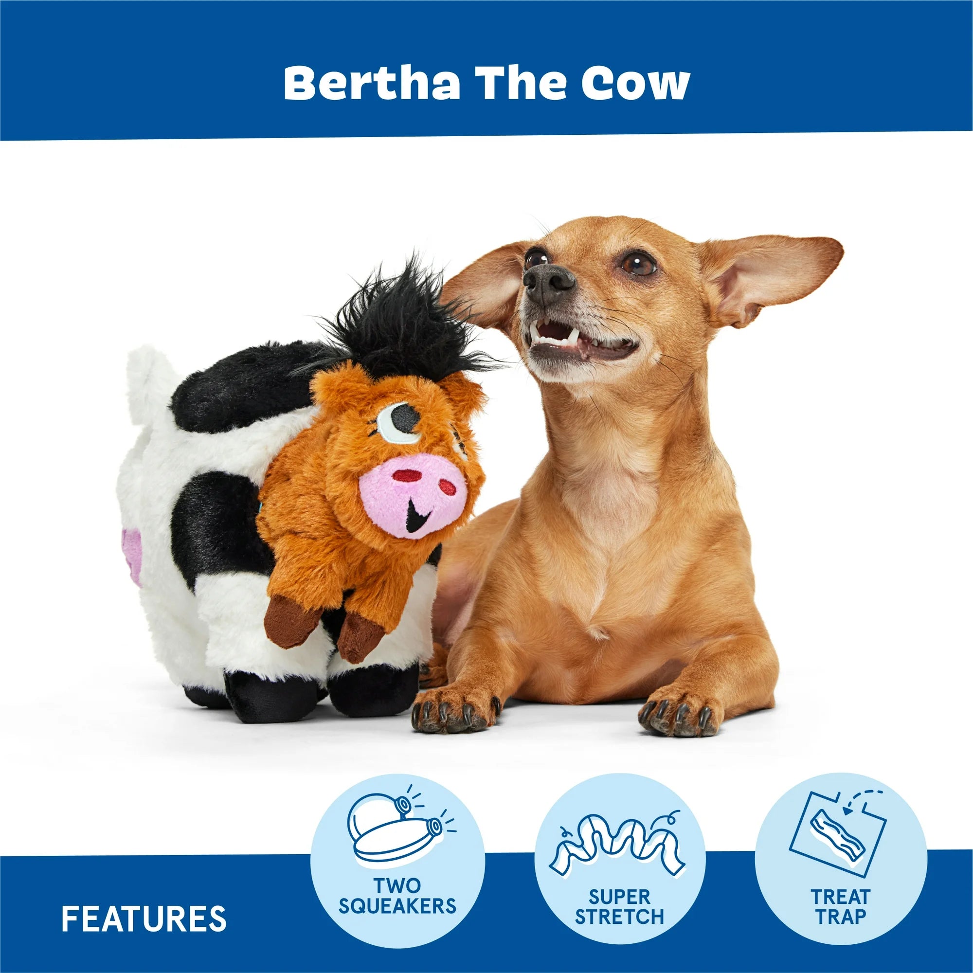 BARK Bertha the Cow Dog Plush Toy