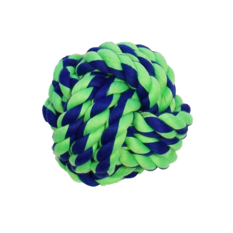 Amazing Pet Products Rope Ball Blue / Green 4"