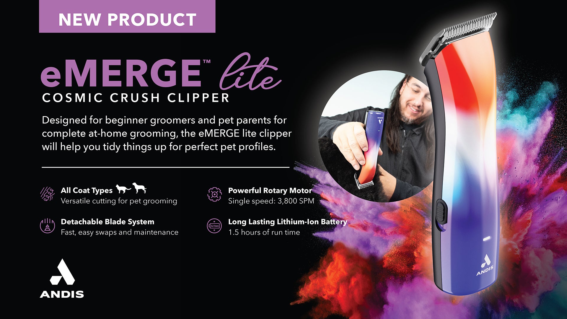 Andis eMERGE Lite - Cosmic Crush