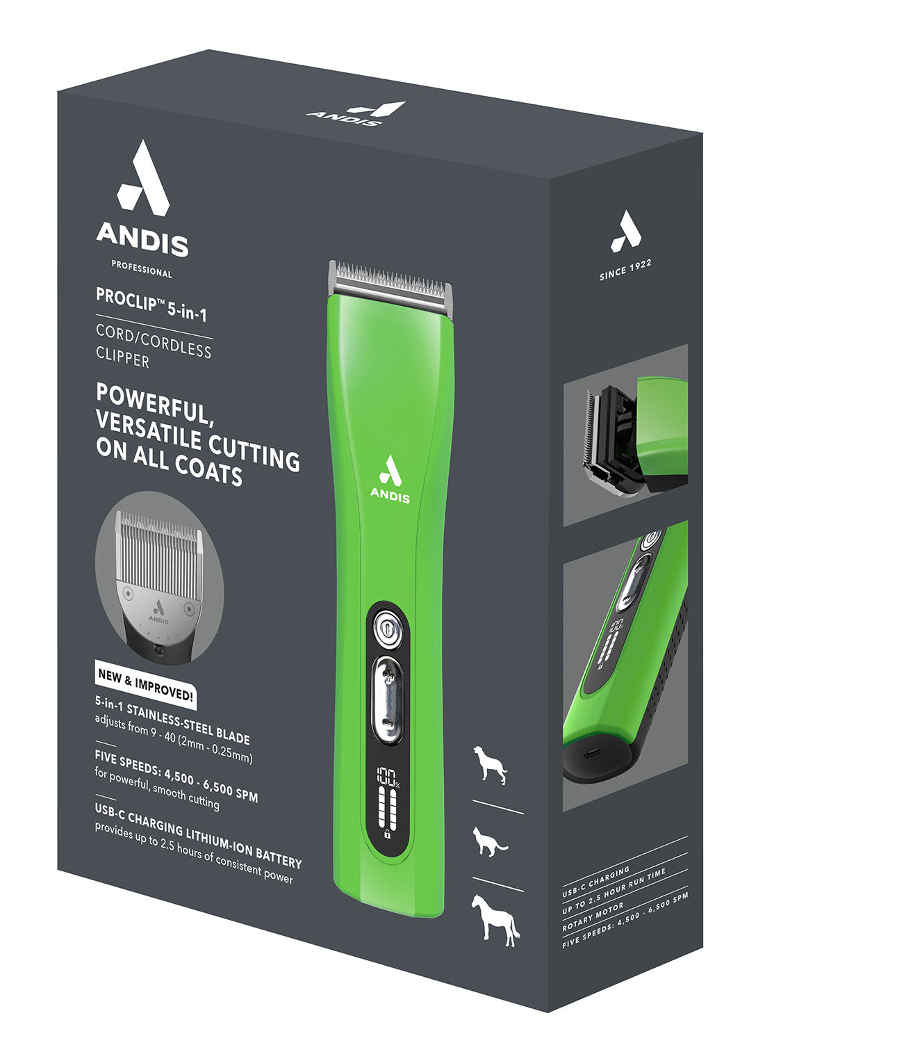 Andis ProClip™ 5-in-1 Clipper - Green