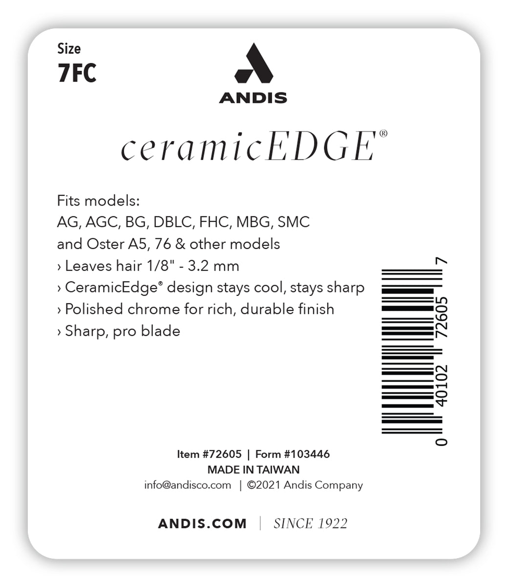 Andis #7FC CeramicEdge Blade Set, 1/8" - 3.2 mm