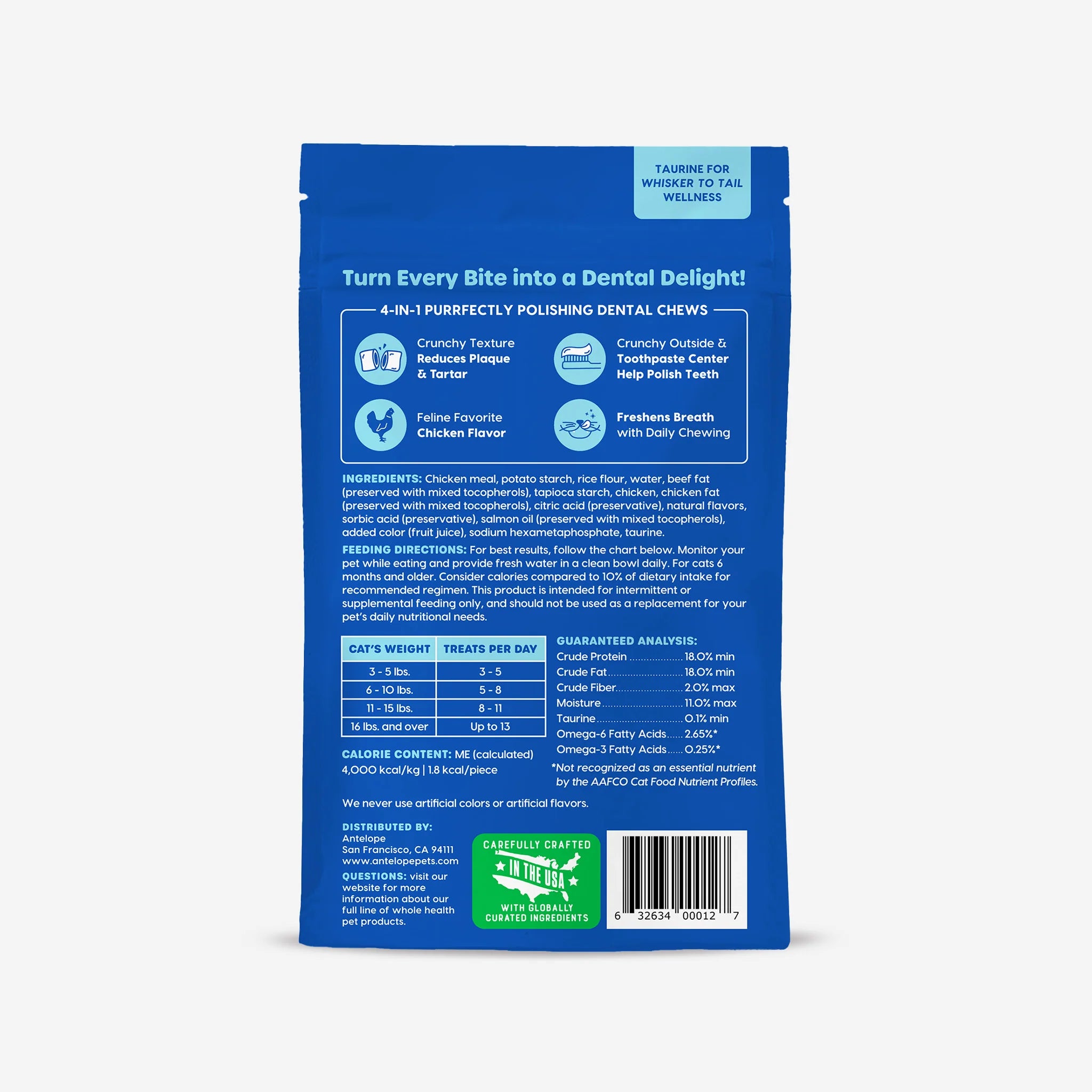 Ark Naturals Dental Chews Kiss Me-Ow Cleaning Chicken Cat Treat 3oz