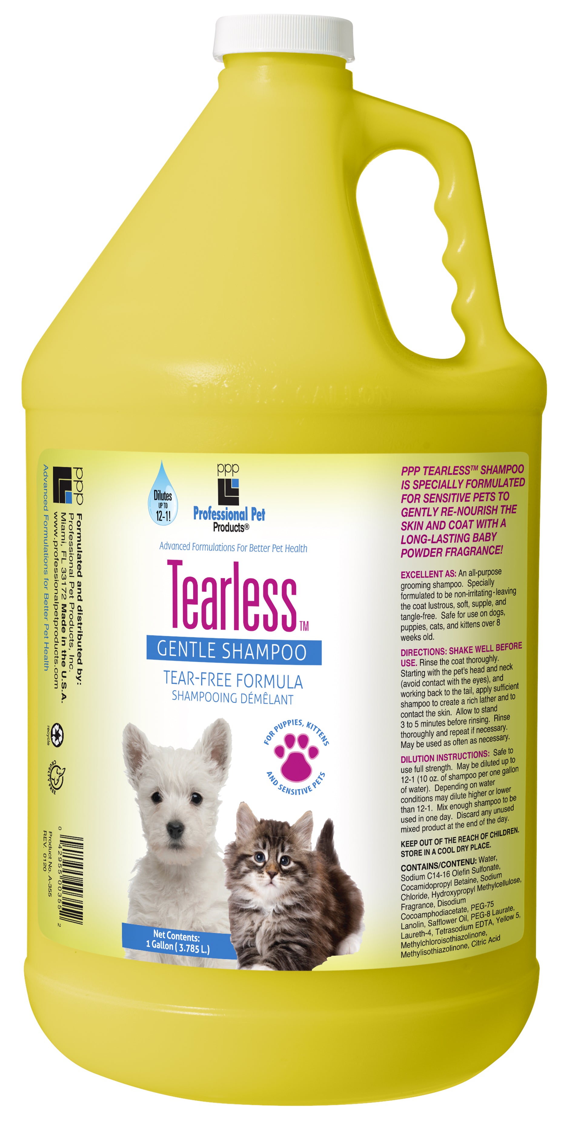 PPP Tearless Shampoo, 1 gal.  (3.785 L) Dilutes 12-1