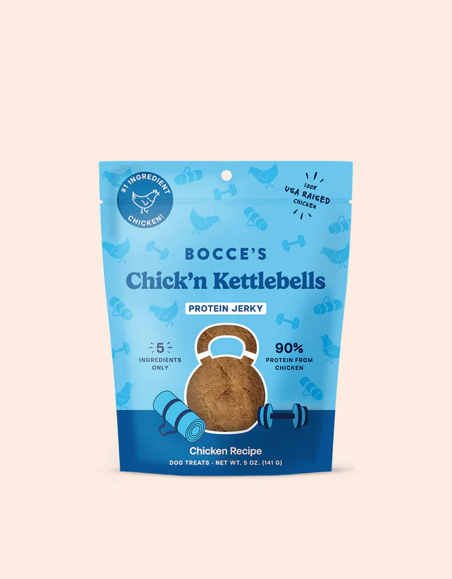 Bocce's Bakery Chick'n Kettlebells Jerky Protein Cuts Dog Treats 5oz