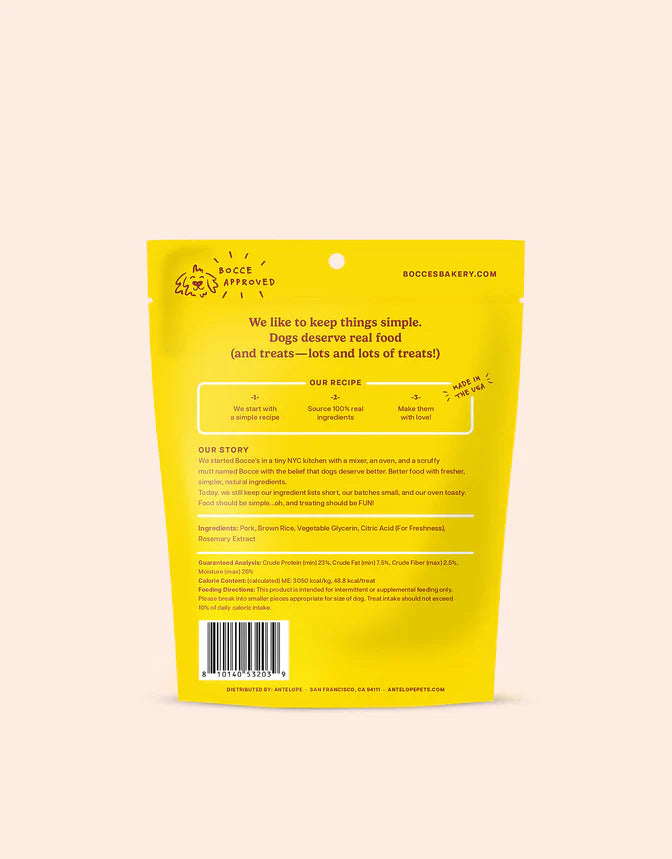 Bocce's Bakery Pork Press Jerky Protein Cuts Dog Treats 5oz