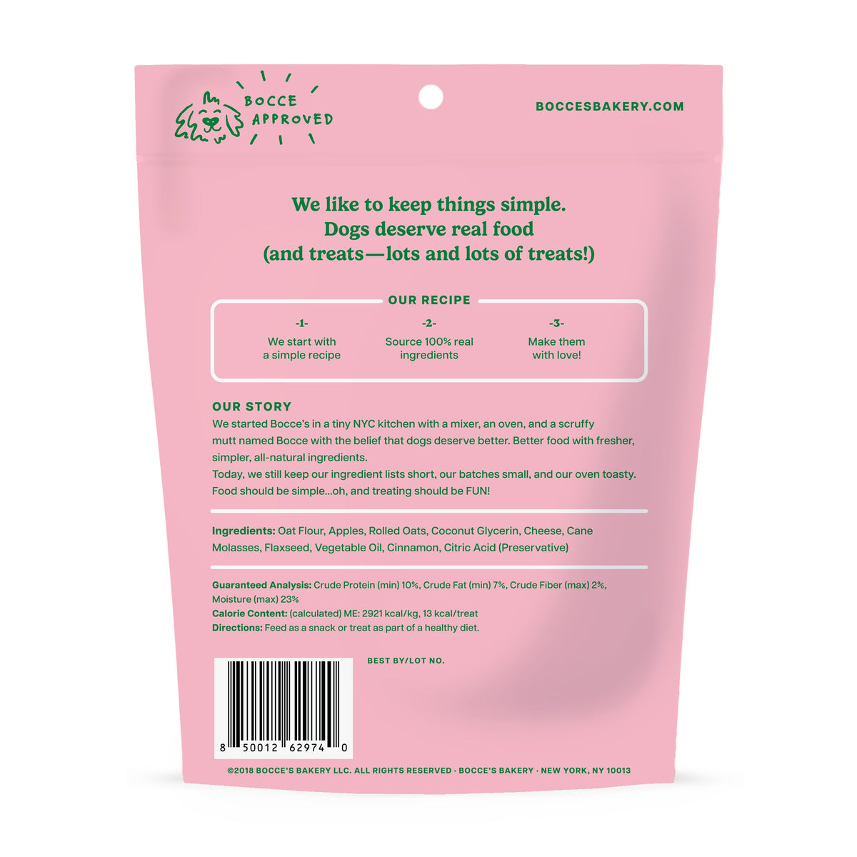 Bocce's Bakery Fireside Apple Pie Soft & Chewy Dog Treats 6oz