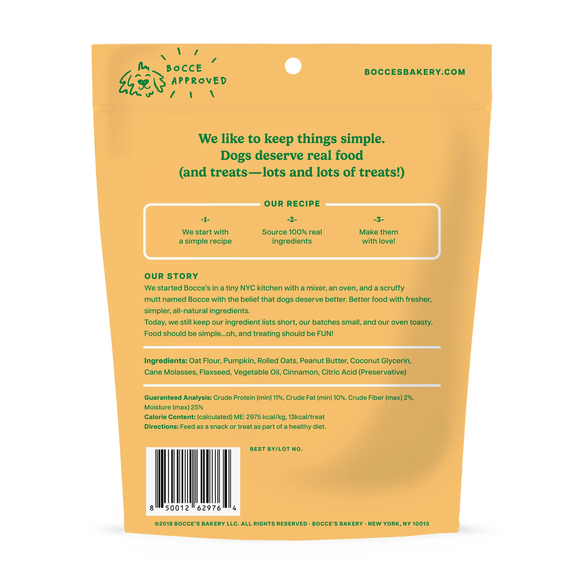 Bocce's Bakery Pumpk'n Spice Soft & Chewy Dog Treats 6oz