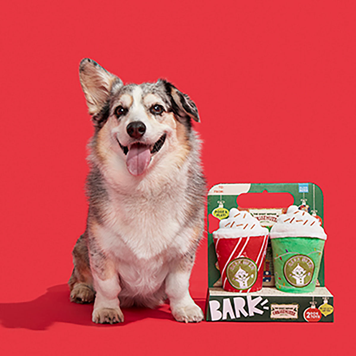 BARK Fa-La-La-Lattes Plush Dog Toy 2pc