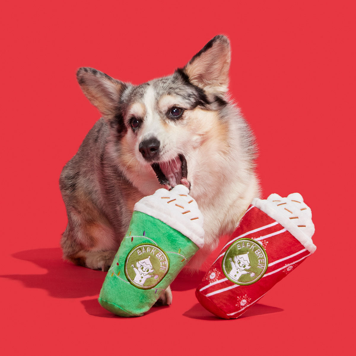 BARK Fa-La-La-Lattes Plush Dog Toy 2pc