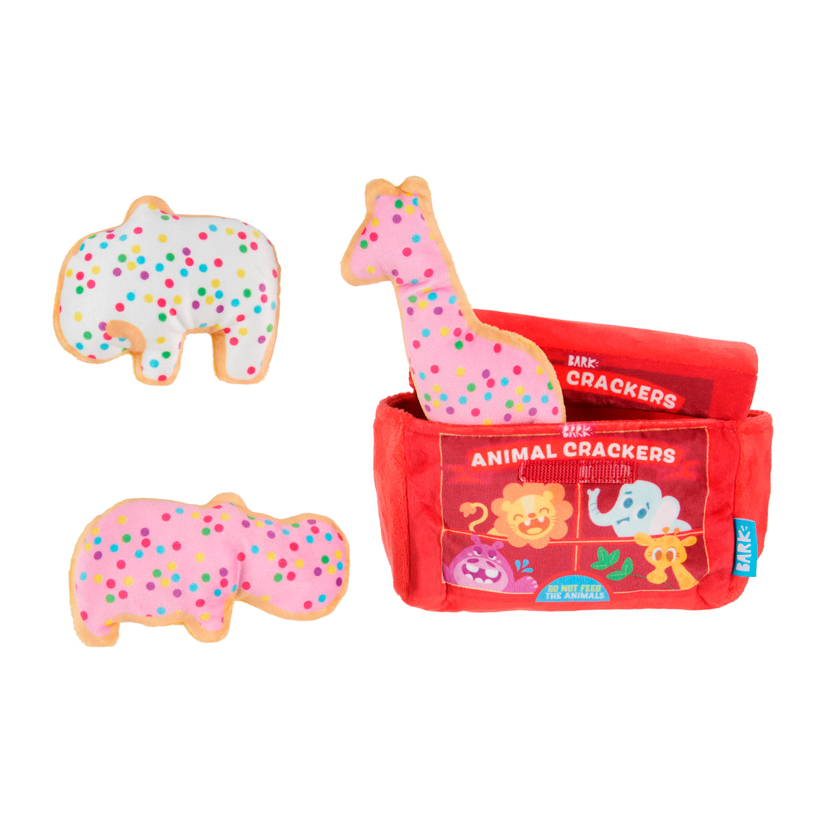 BARK Animal Squeakers Snacks Plush Dog Toy XS/S