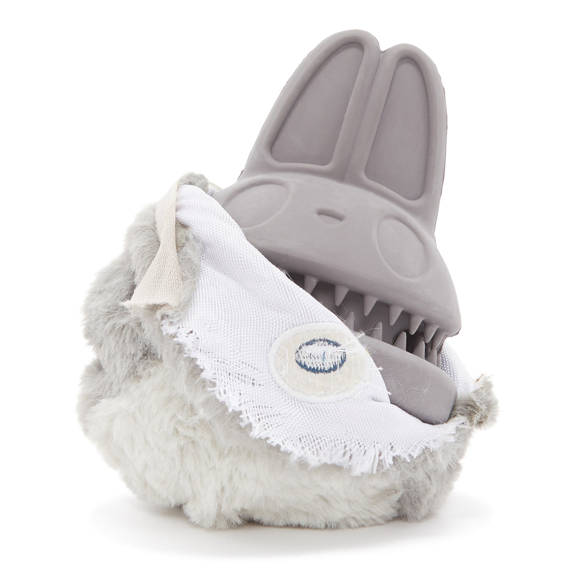 BARK Hare Raiser Rabbit Rubber Super Chewer Dog Toy Grey Medium/Large