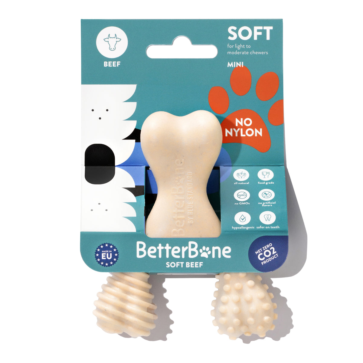 BetterBone Soft Beef Dog Chew Toy Mini