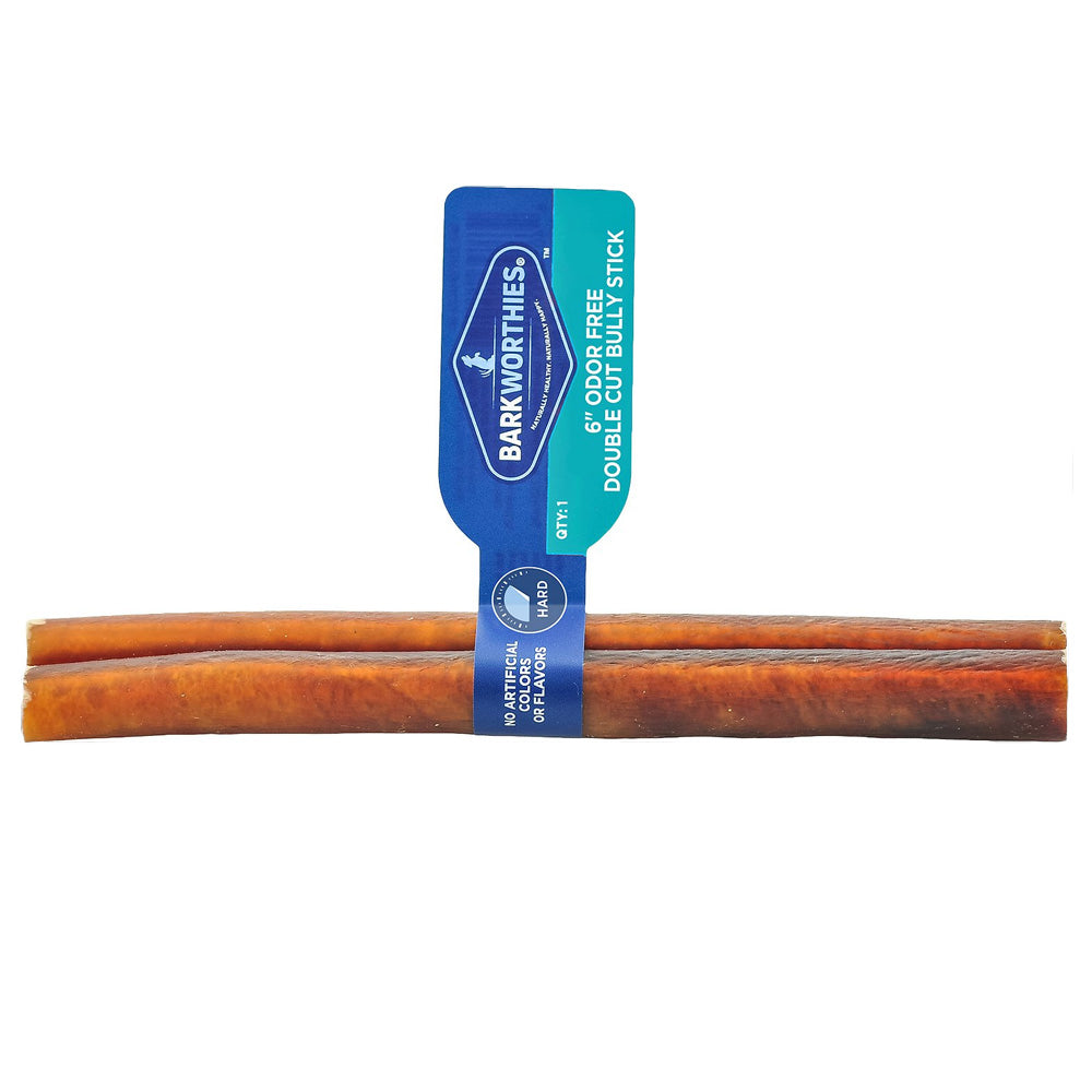 Barkworthies Bully Stick - Odor Free - 6'' Double Cut (Case 50)