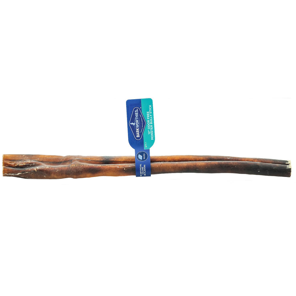 Barkworthies Bully Stick - Odor Free - 12'' Monster (Case 18)-Ind UPC 840139111075