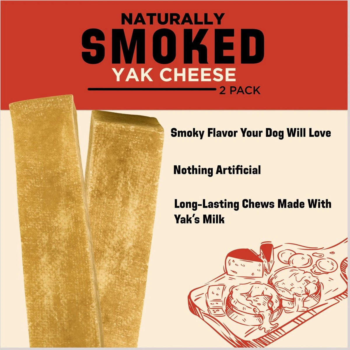 Barkworthies Smoked Yak Cheese - Large 2pk