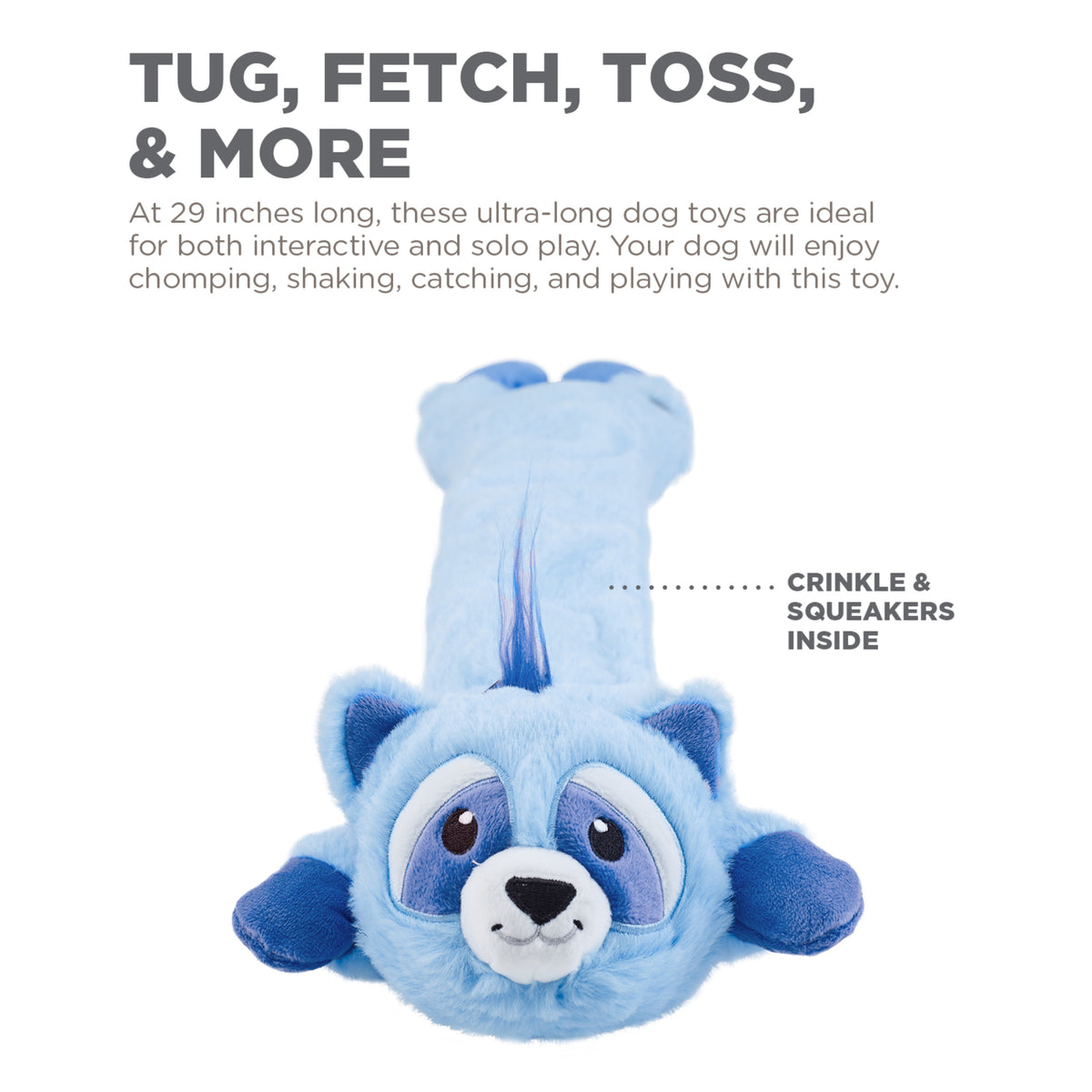Outward Hound Longidudes Raccoon Plush and Tug Dog Toy