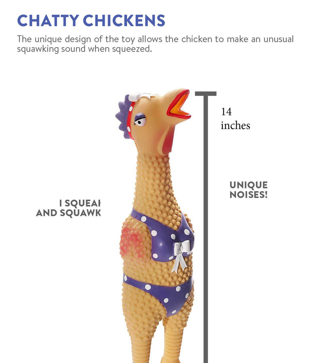 Outward Hound Squawkers Latex Rubber Henrietta Chicken Large