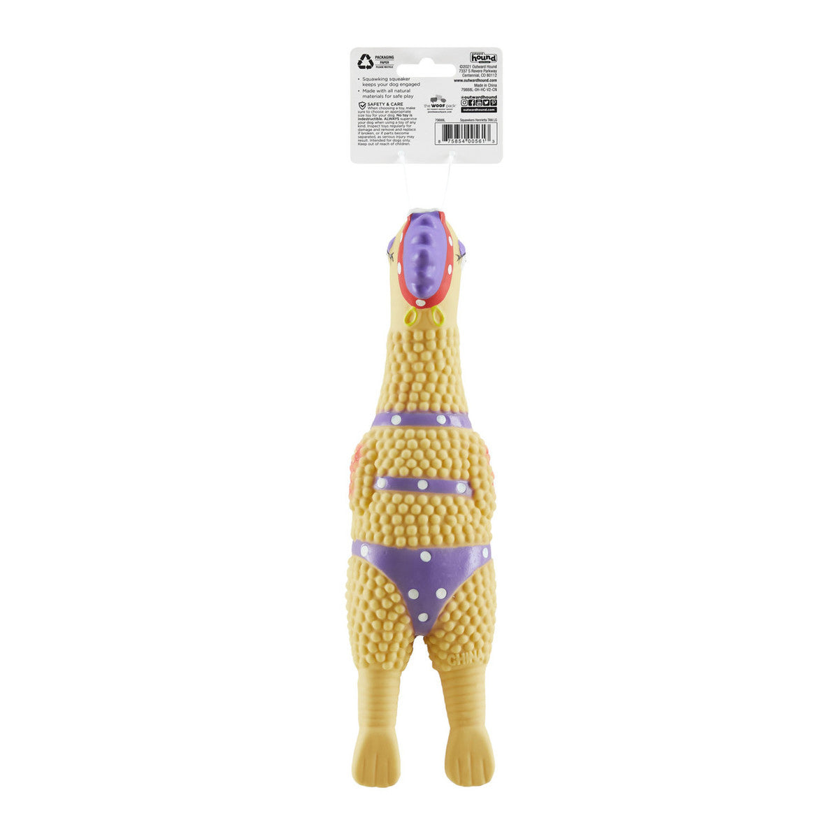 Outward Hound Squawkers Latex Rubber Henrietta Chicken Large
