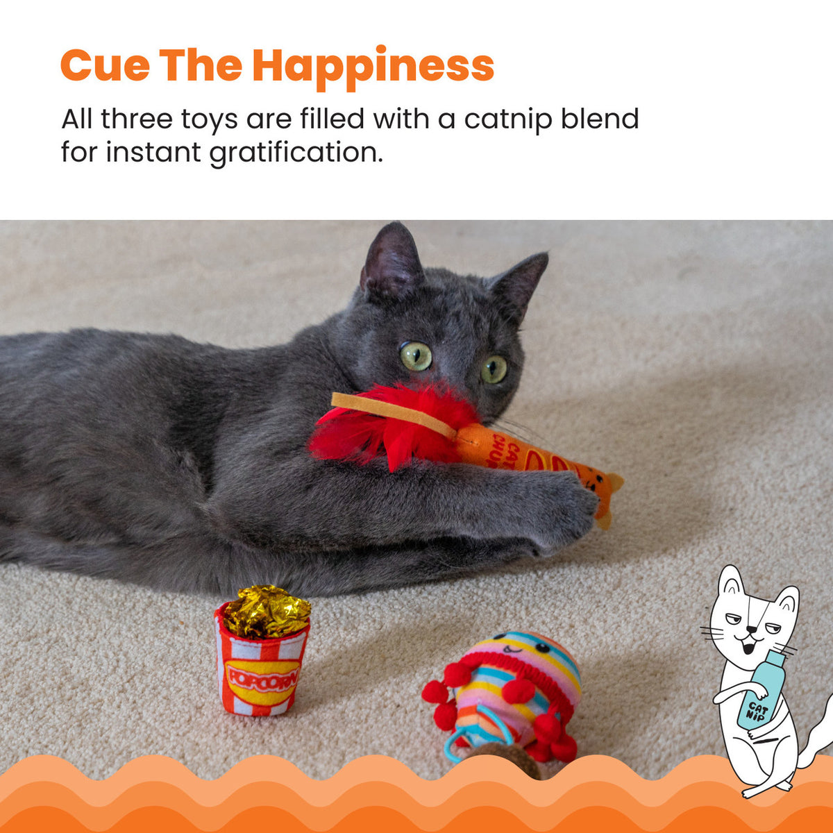 Catstages Pawrty Catnip Cat Toys 3 Pk