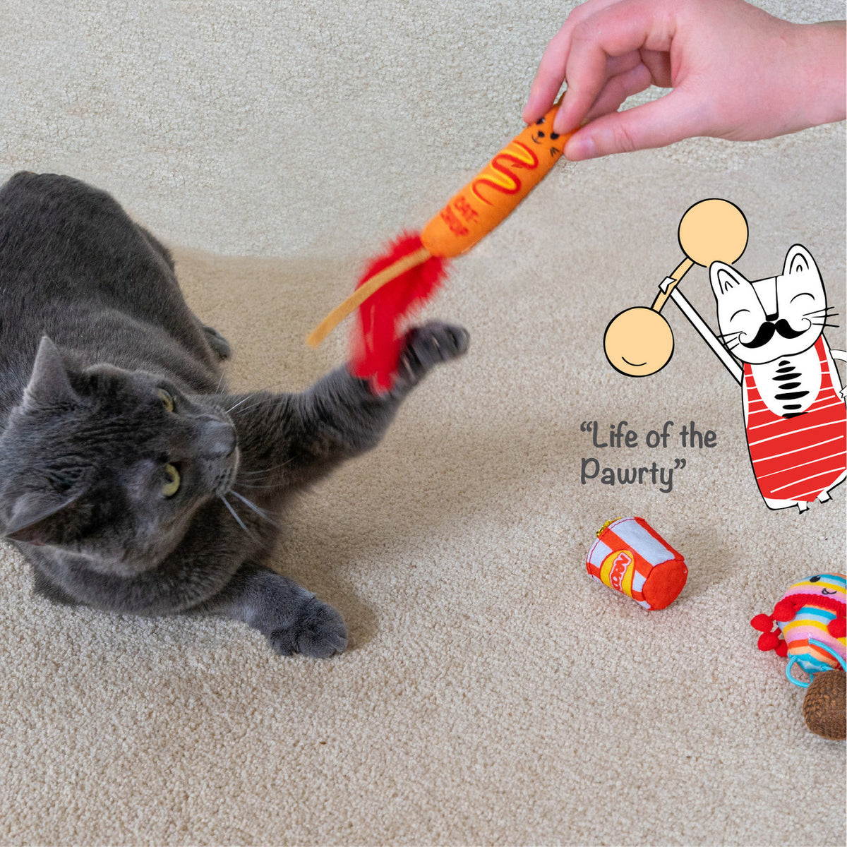 Catstages Pawrty Catnip Cat Toys 3 Pk