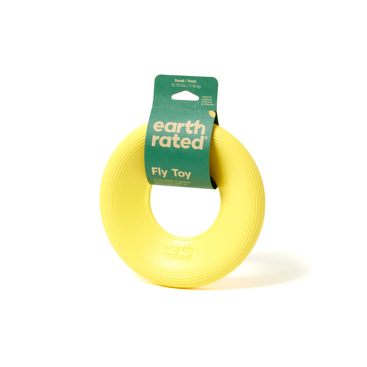 Earth Rated TPE Flyer Dog Toy Yellow Small