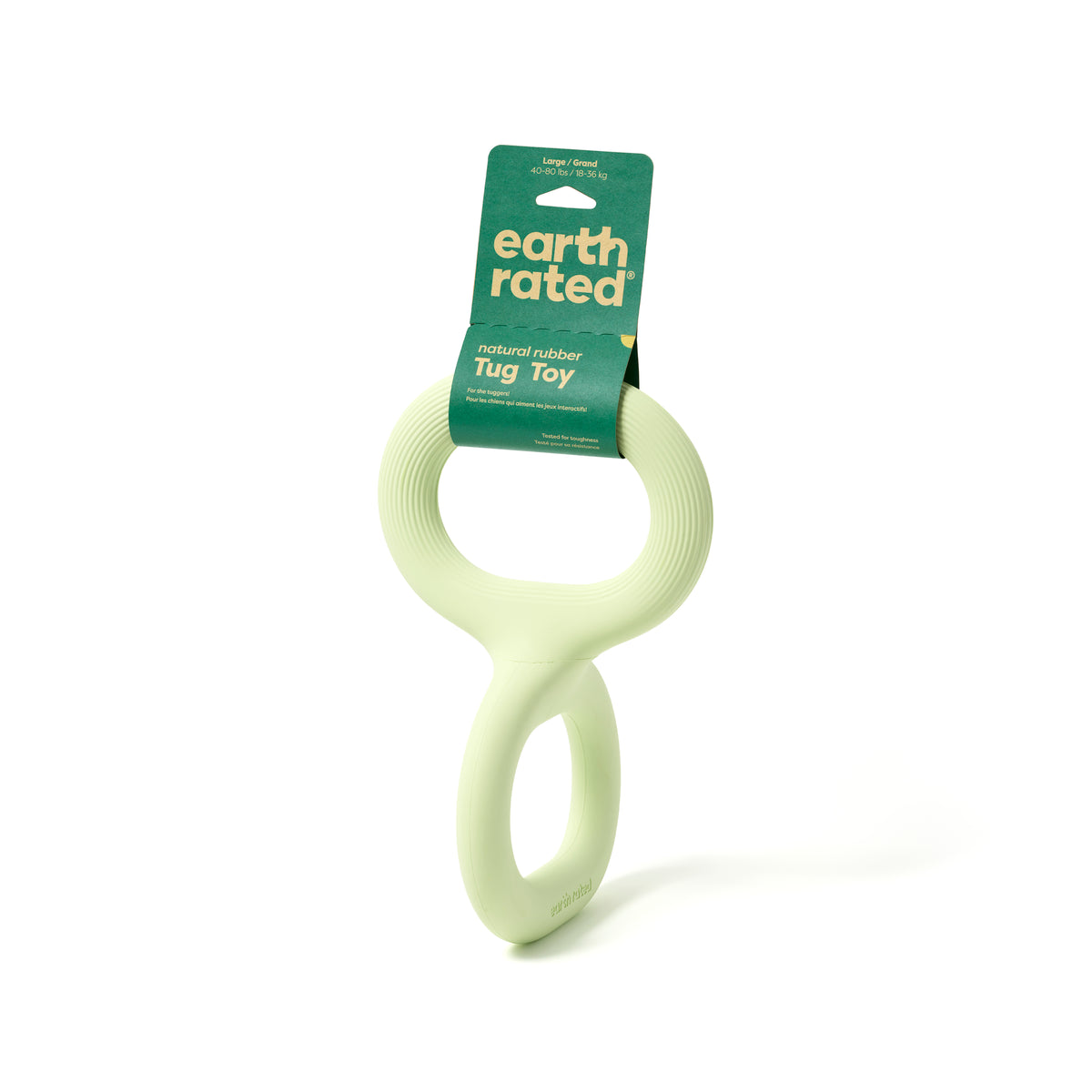Earth Rated Rubber Tug Dog Toy Green Large