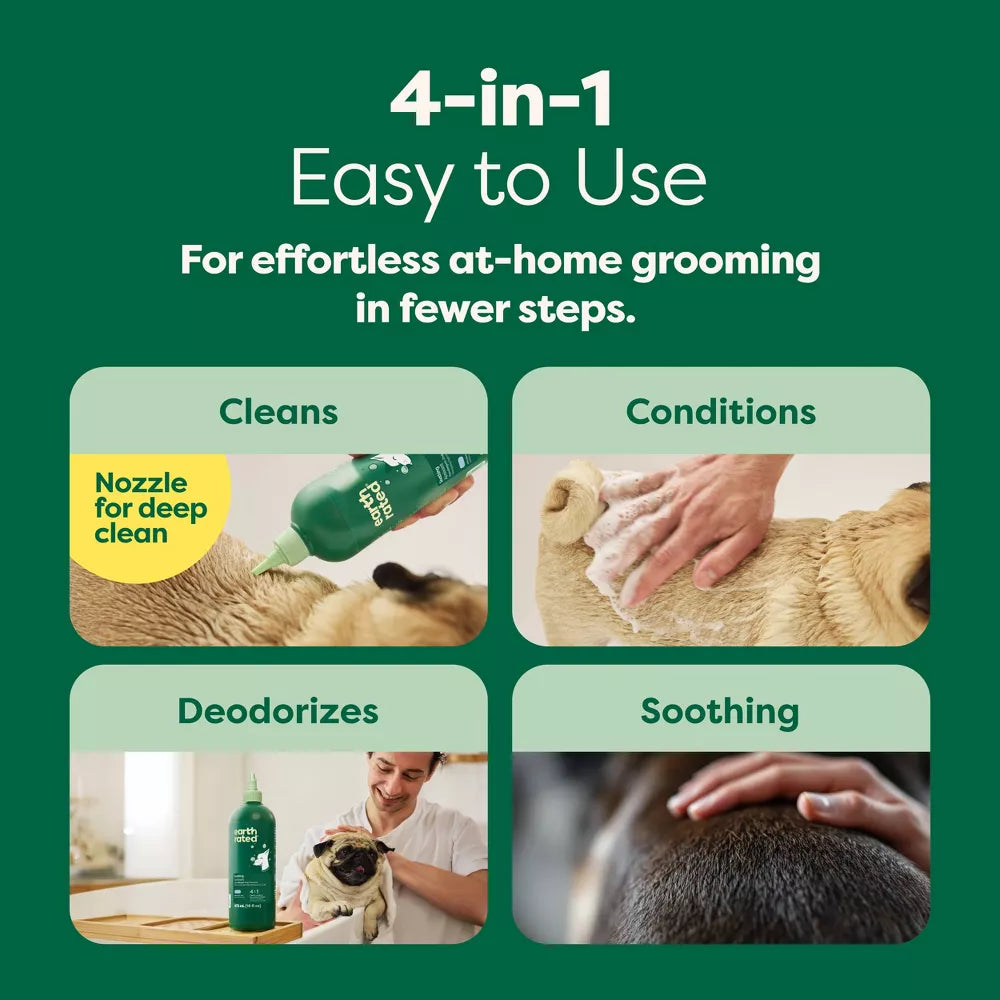 Earth Rated 4 in 1 Hypoallergenic Dog Shampoo Short Coat Soothe 16oz