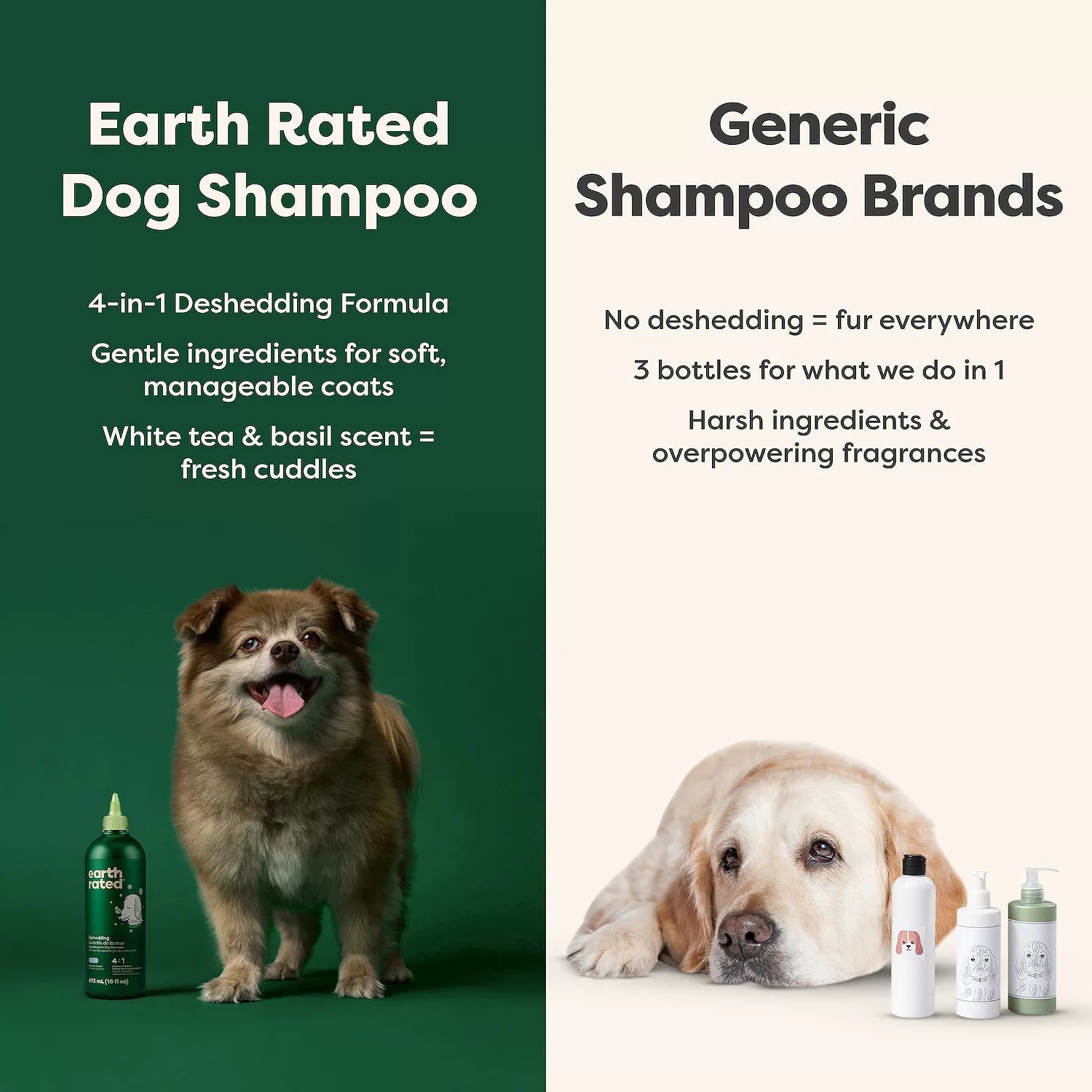 Earth Rated 4 in 1 Hypoallergenic Dog Shampoo Double Coat 16oz