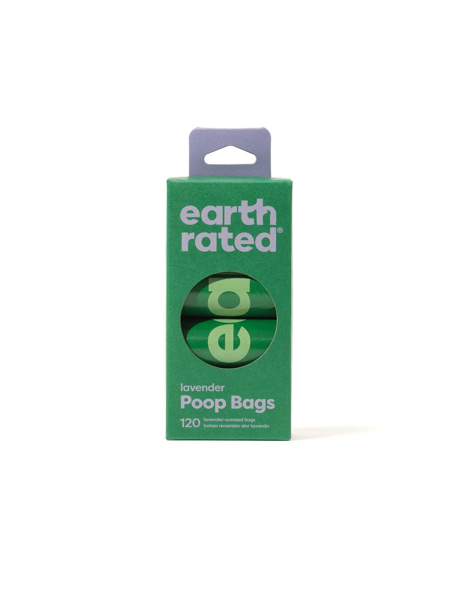 Earth Rated Lavender Poop Bags 120ct on 8 Refill Rolls (Case of 12)