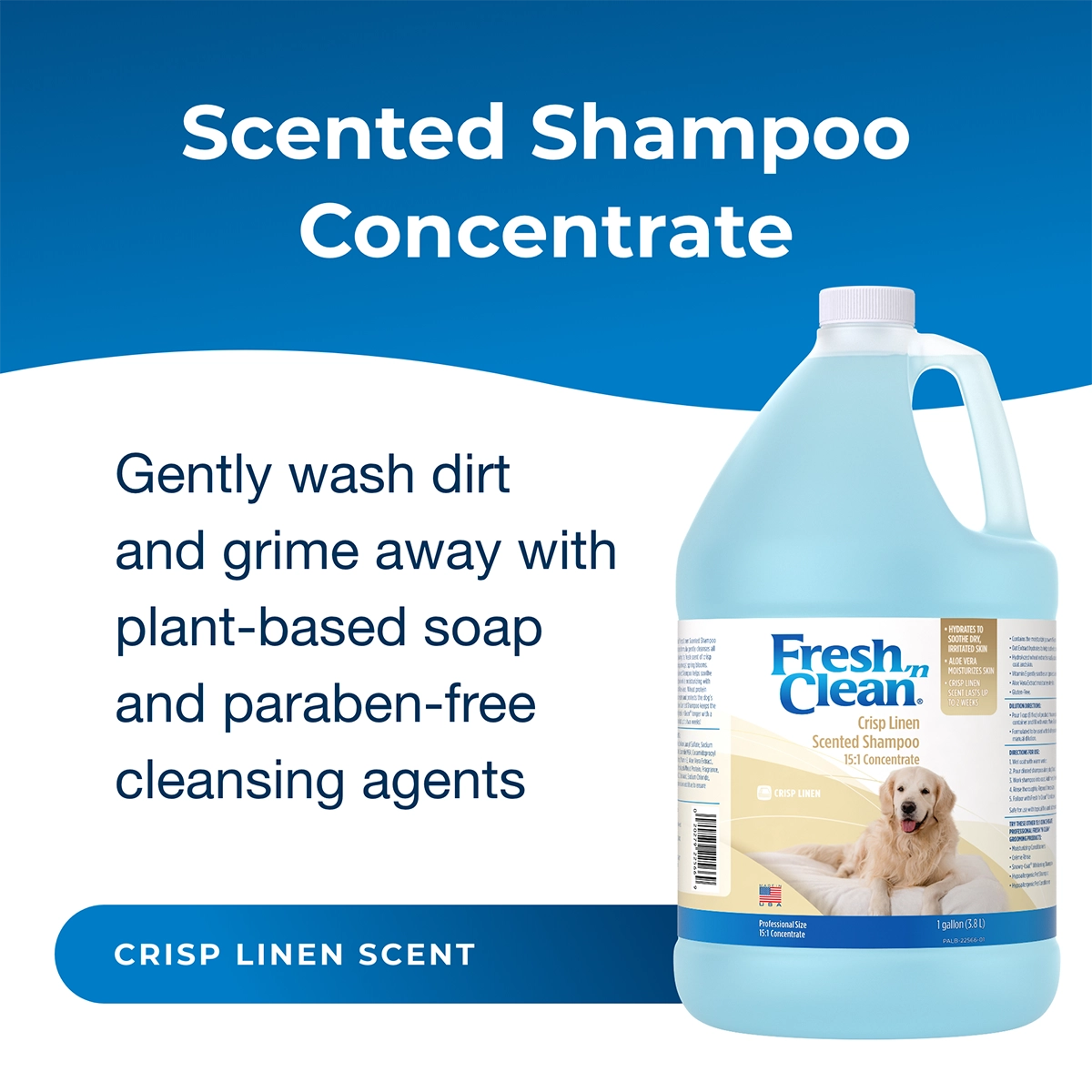 Fresh 'n Clean Scented Shampoo 15:1 Concentrate, Crisp Linen