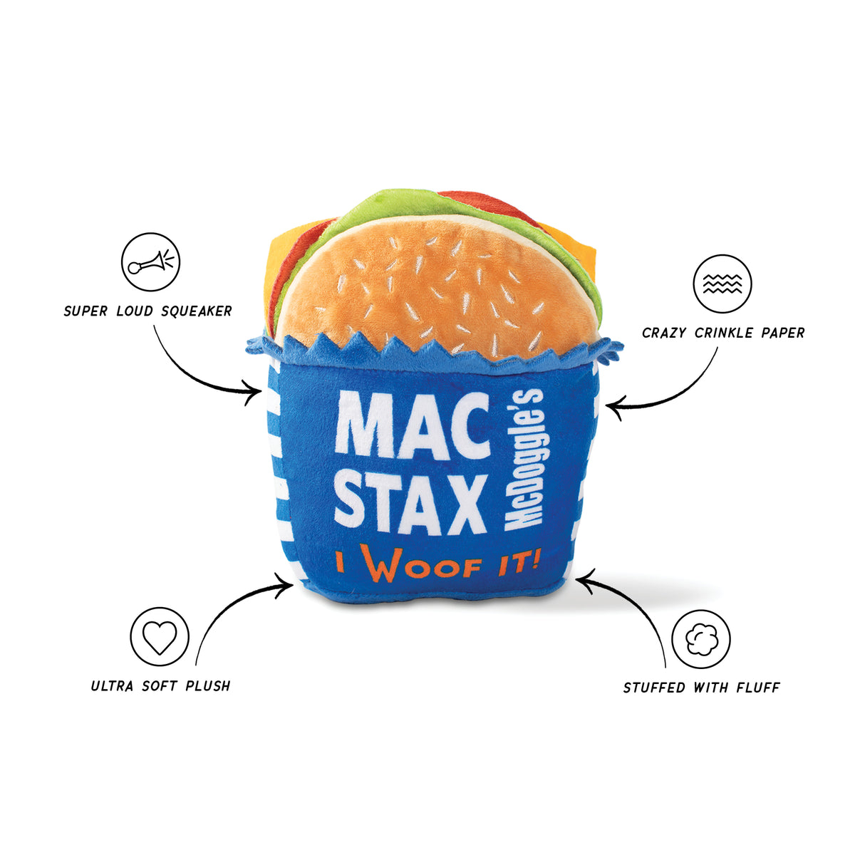 Wagsdale McDoggle's Max Stax Plush Dog Toy