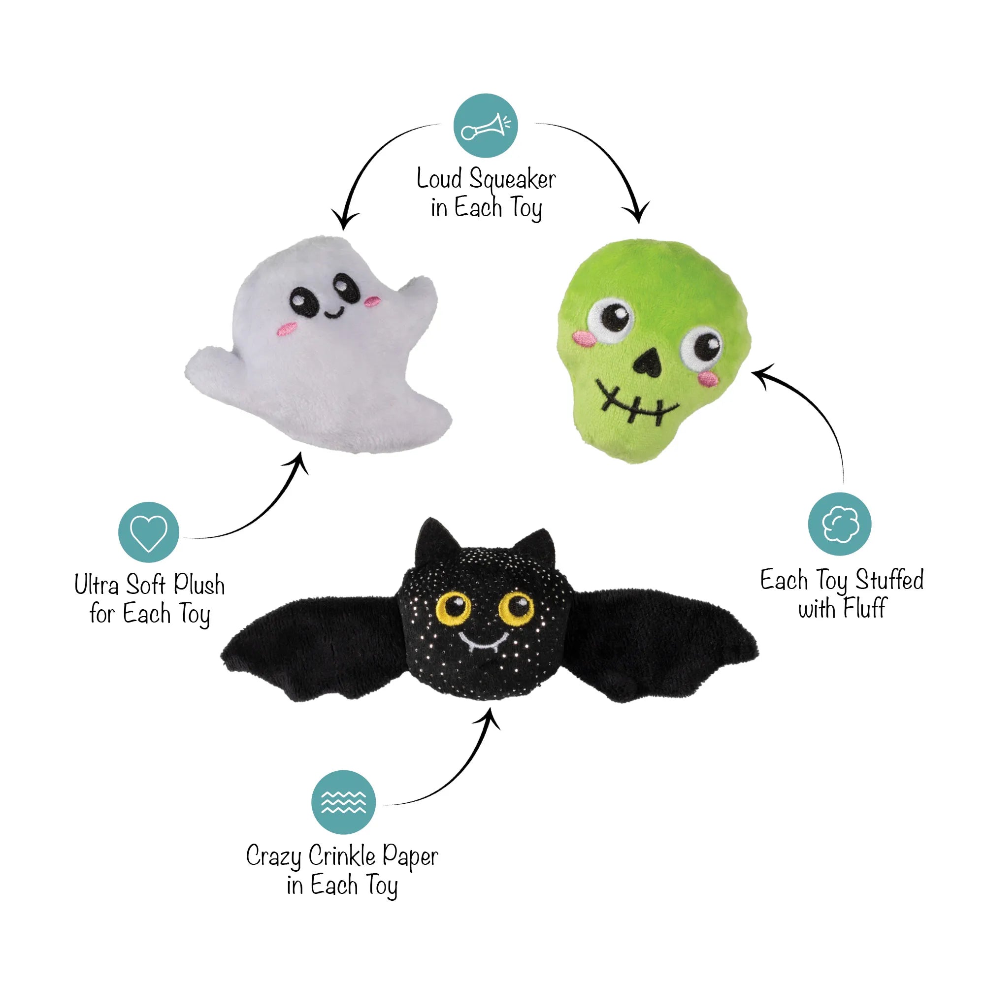 PetShop by Fringe Studio Boo Yah 3Pcs Small Dog Toy
