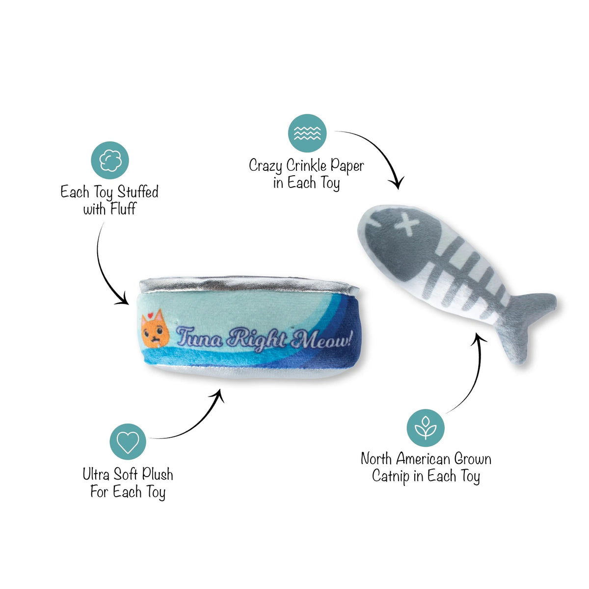 PetShop by Fringe Studio Tuna Right Meow Cat Toy Set 2pc