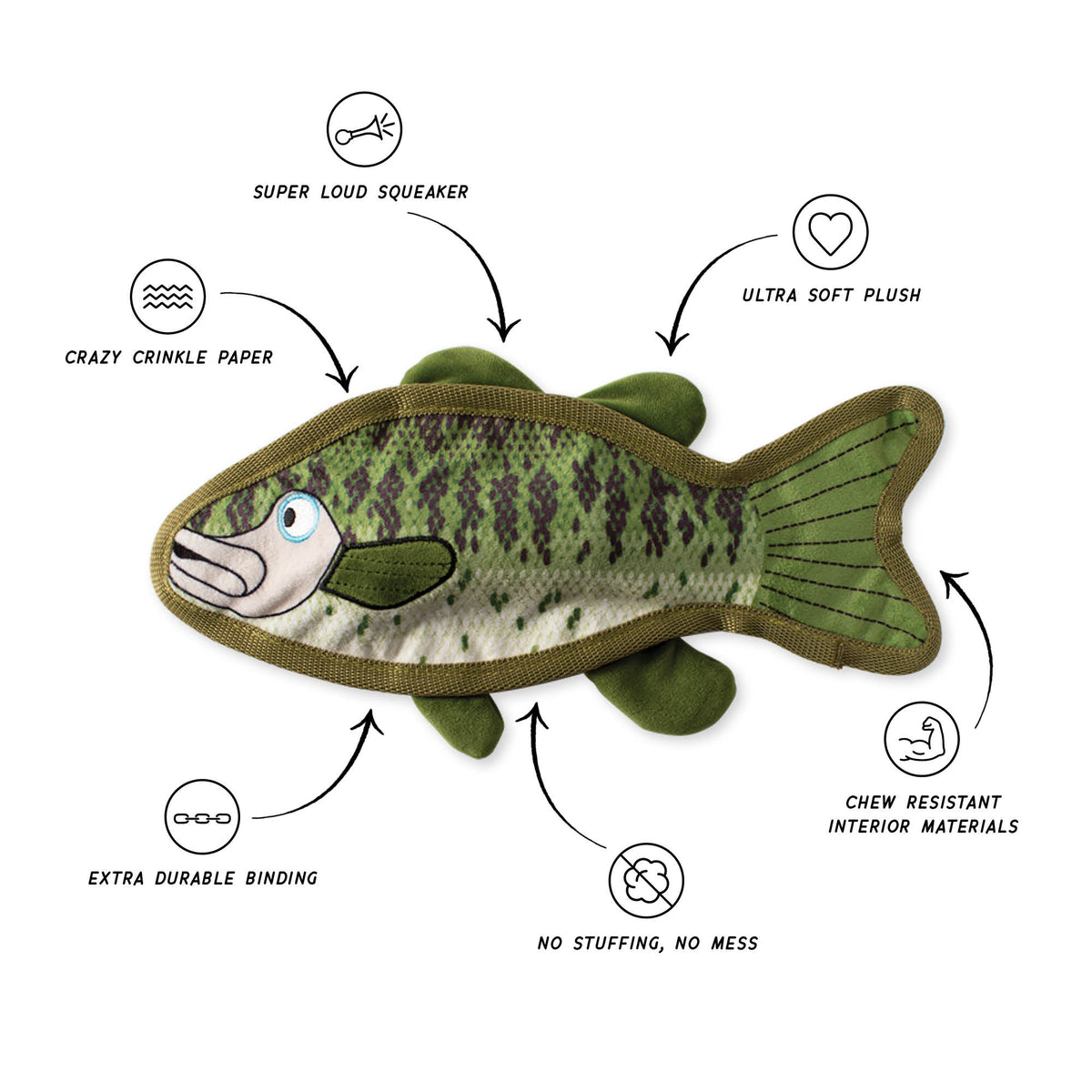 Wagsdale Dumb Bass Durable Plush Dog Toy