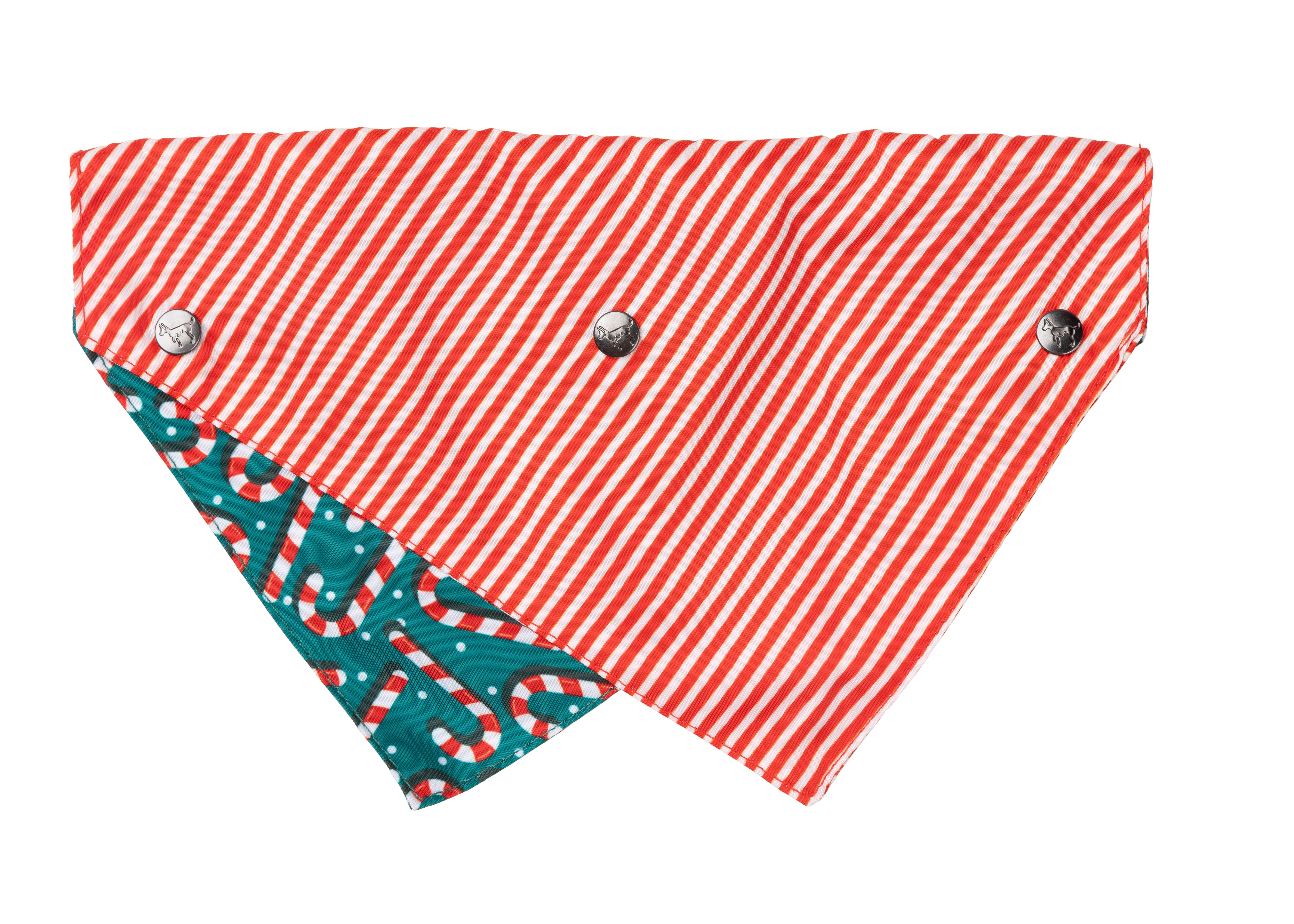 FuzzYard Bandana Candy Cane-GRN-M/L