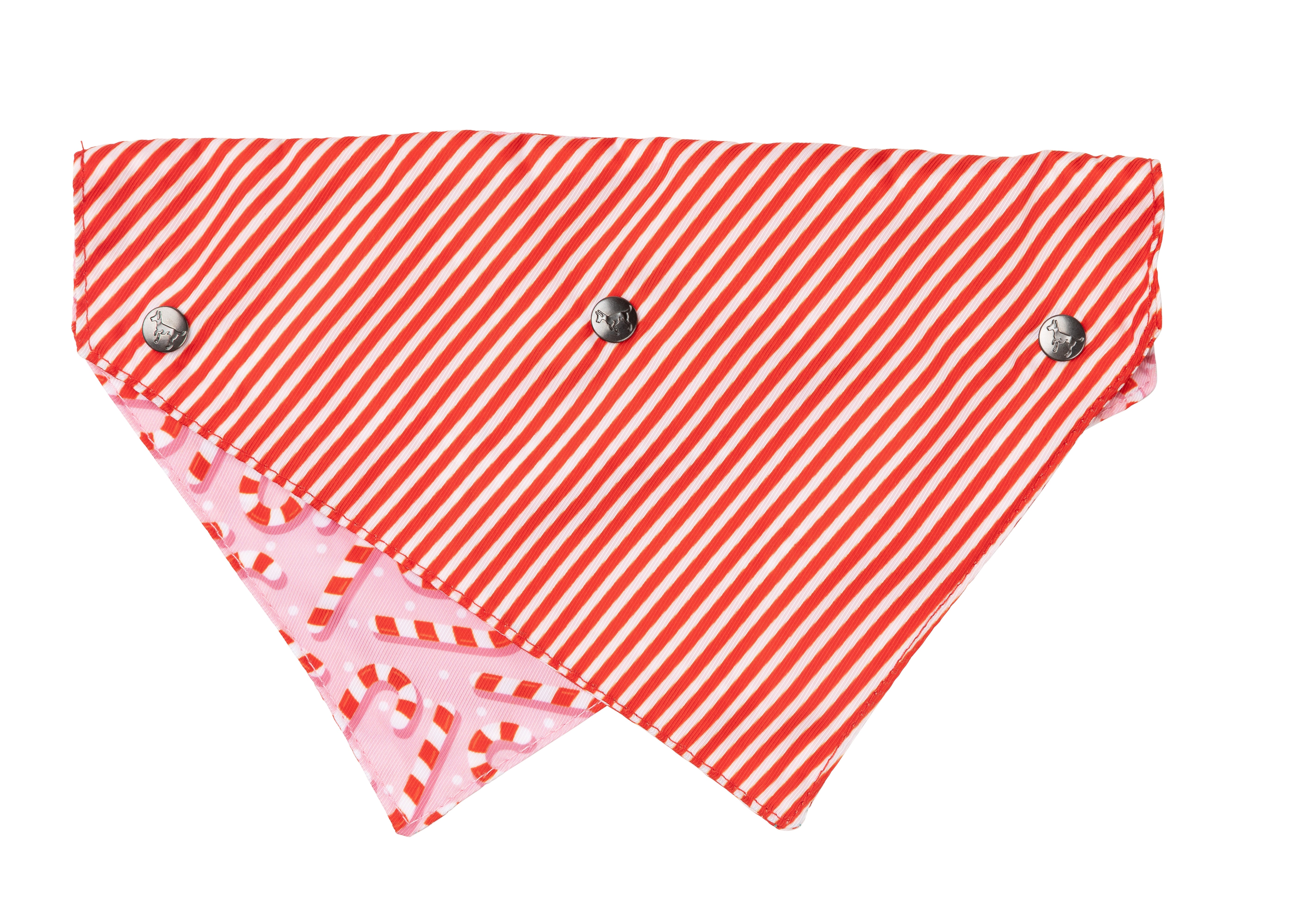 FuzzYard Bandana Candy Cane-PNK-M/L