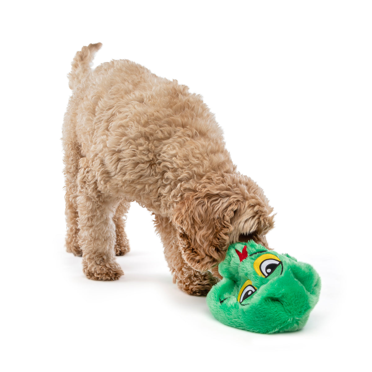GURU Pet Company Hide-A-Tail Green Snake Interactive Plush Dog Puzzle Toy Medium