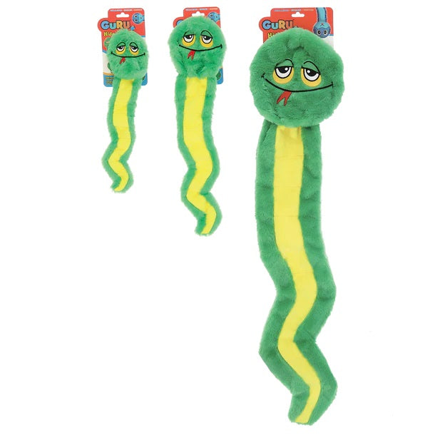 GURU Pet Company Hide-A-Tail Green Snake Interactive Plush Dog Puzzle Toy Medium