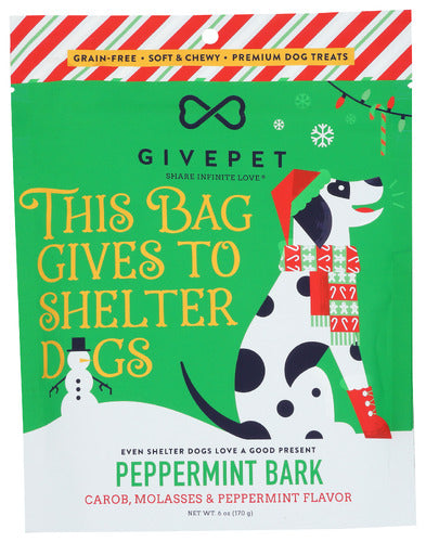 GivePet Peppermint Bark Soft & Chewy Dog Treats 6oz Bag