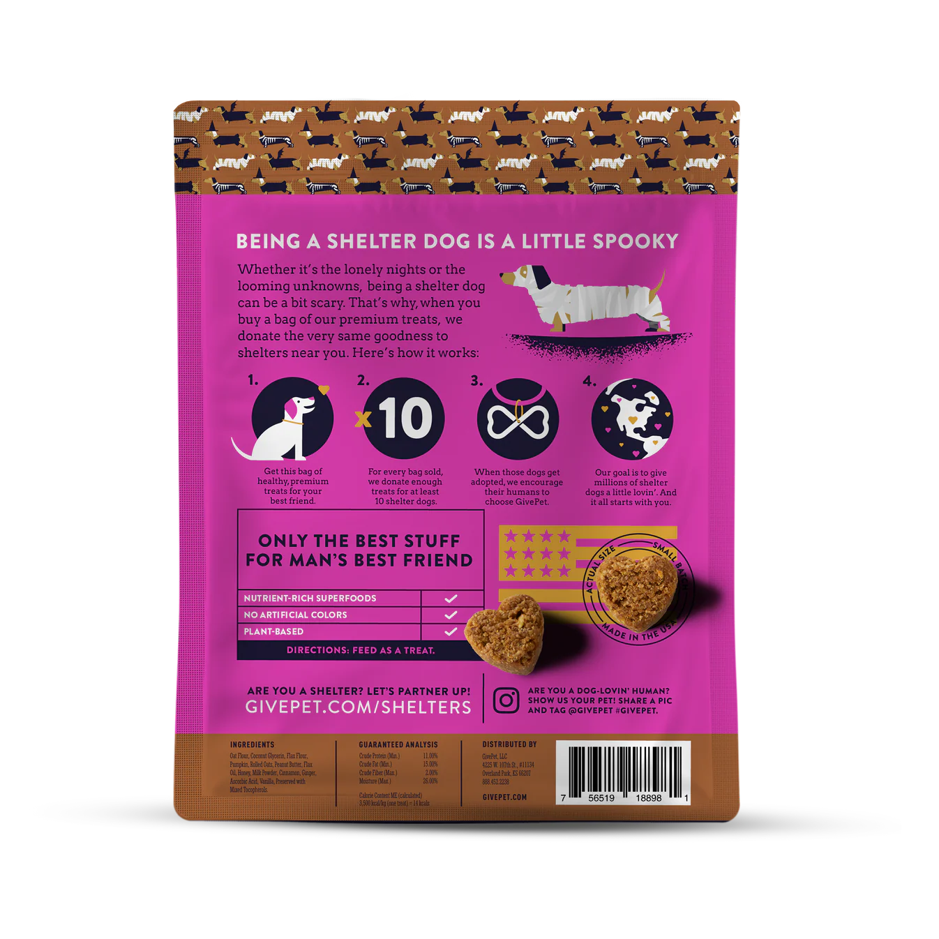 GivePet Howl-O-Ween Soft & Chewy Dog Treats 6oz Bag