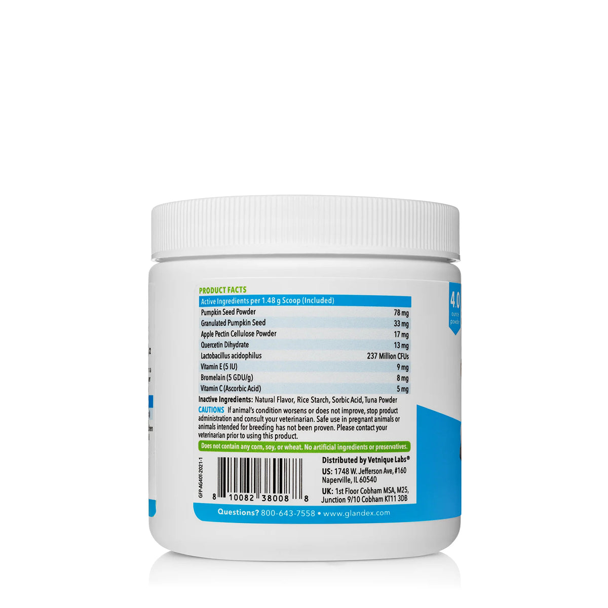 Glandex Feline Anal Gland Support Powder - Tuna Flavor