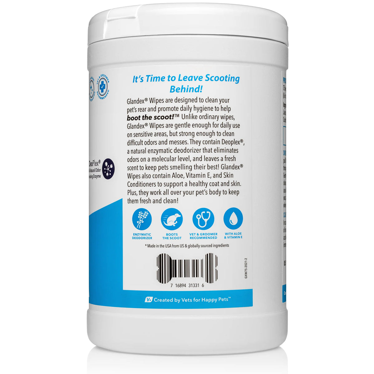 Glandex Rear End Pet Wipes Cannister