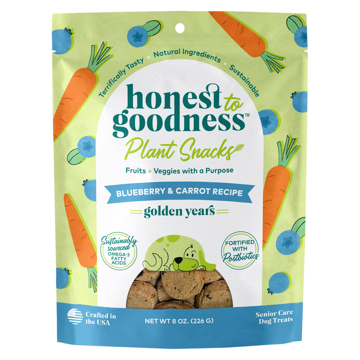 Honest To Goodness™ Plant Snacks Golden Years Blueberry & Carrot Recipe Dog Treats 8oz