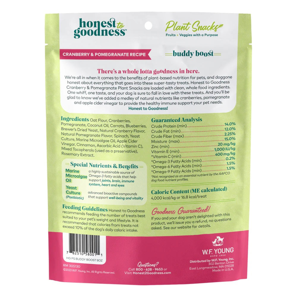 Honest To Goodness™ Plant Snacks Buddy Boost Cranberry & Pomegranate Recipe Dog Treats 8oz