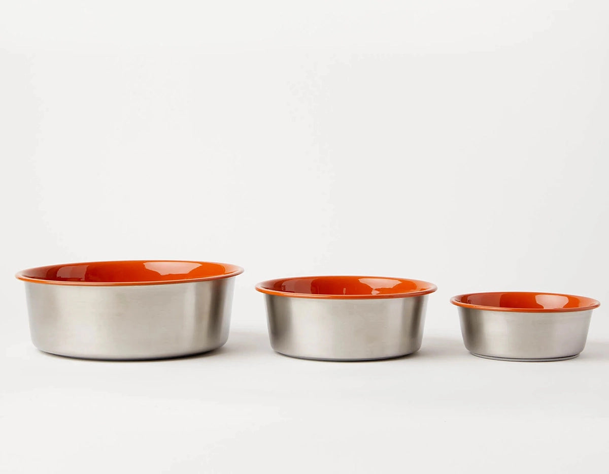 Jax & Bones Bone Slow Feeder Bowl Orange Medium