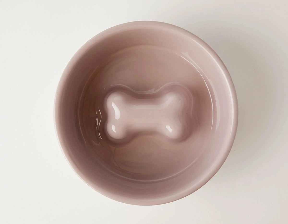 Jax & Bones Bone Slow Feeder Bowl Pink Medium