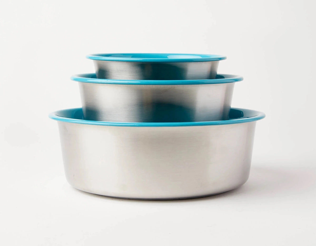Jax & Bones Bone Slow Feeder Bowl Blue Small