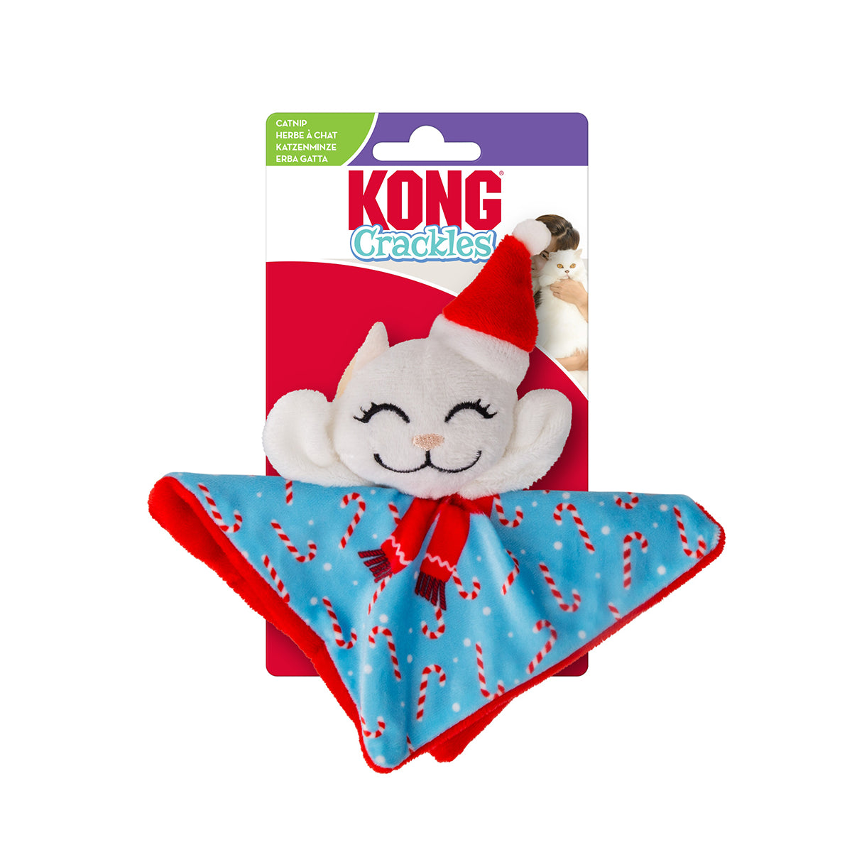 KONG Holiday Crackles Santa Kitty Cat Toy